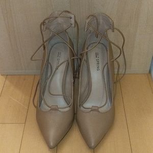 Call it spring heels closed toe criss cross lace